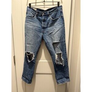 Levis 501 Jeans Womens 30 x 26 Blue Straight Stretch Premium Classic Casual